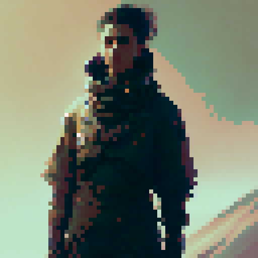 Concept drawing, male character, realistic, 16 colors, adventure, full body