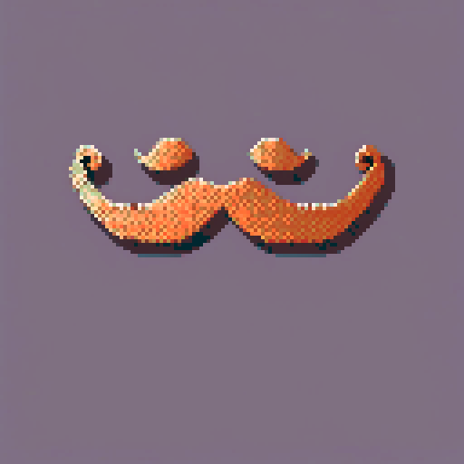 half of a giant copper mustache on a solid color background