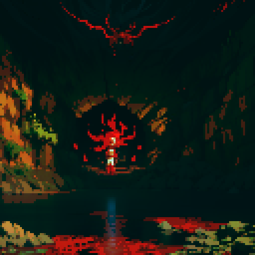 red dragon, cavern, pile of gold