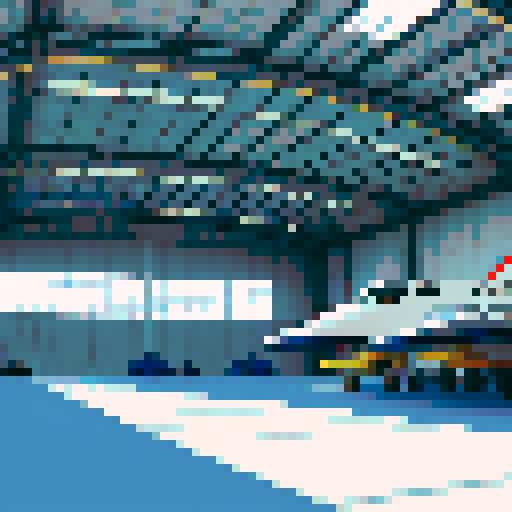 a hangar full of spacecraft