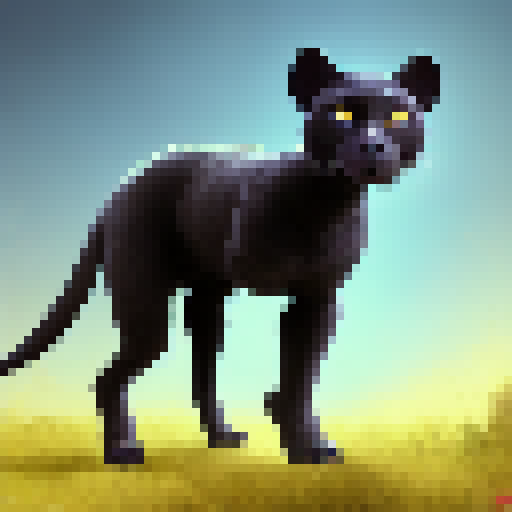 Generate an african female black panther in the skys
