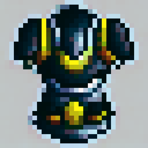 pitch black armor with white trim