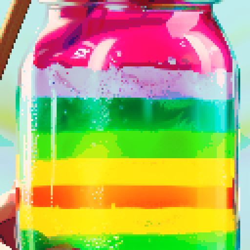 jar with rainbow drink inside