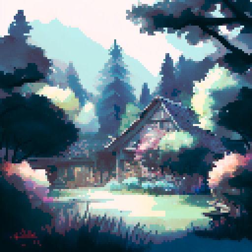 Night forest, dark background, high trees