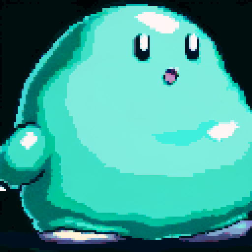 very clean pixel art character for retro game