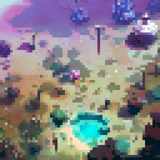 Bunny explorer and droid companion exploring new planet with hostile creatures