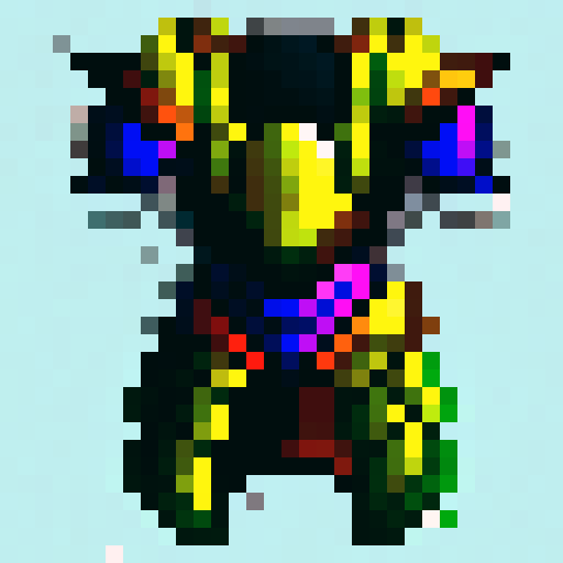 rainbow colored armor