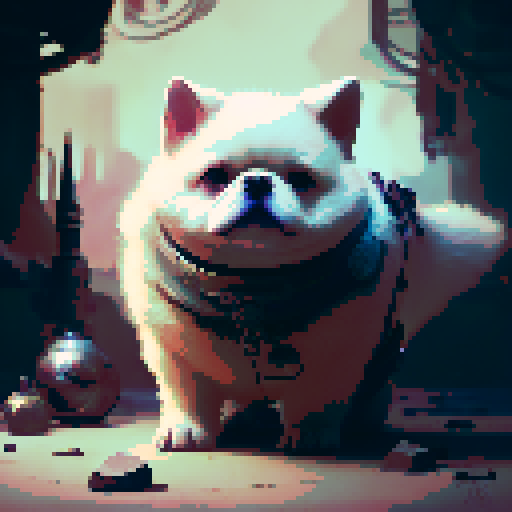 chubby dog with barbells