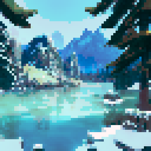 A majestic, snow-capped mountain range towering over a tranquil, crystal-clear lake surrounded by lush, green forest, all captured in stunning landscape photography