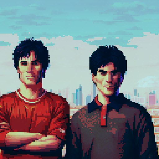 Tecmo Bow Style Football Field, vibrant orange and light blue colors, pixelated grass, goalposts, players in retro uniforms, stadium lights shining, fans cheering, scoreboard displaying the score, sRGB palette, pixel art aesthetic, detailed crowd, dynamic action shots, nostalgic atmosphere