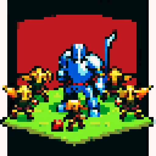 knight making a last stand against hordes of enemies