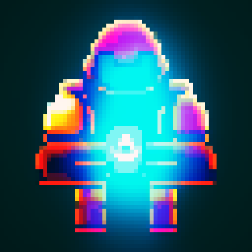 Space marine pixel character, laser rifle and futuristic helmet, galactic colors, full body, 64x64 pixel art size