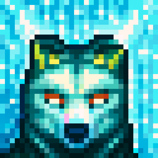 wolf avatar, portrait, glowing eyes