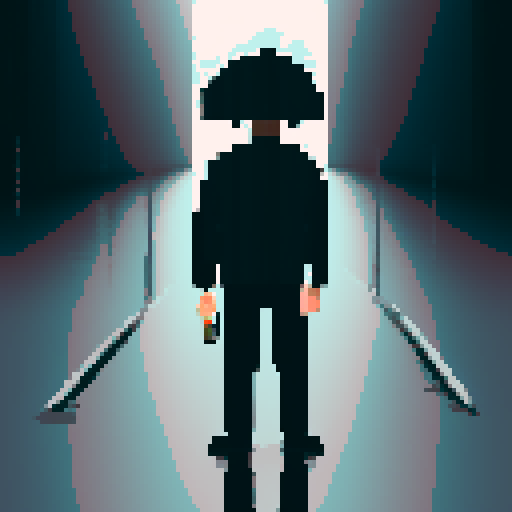lonely boy, rainy wet street, guitar, bottle of wine, pixel art