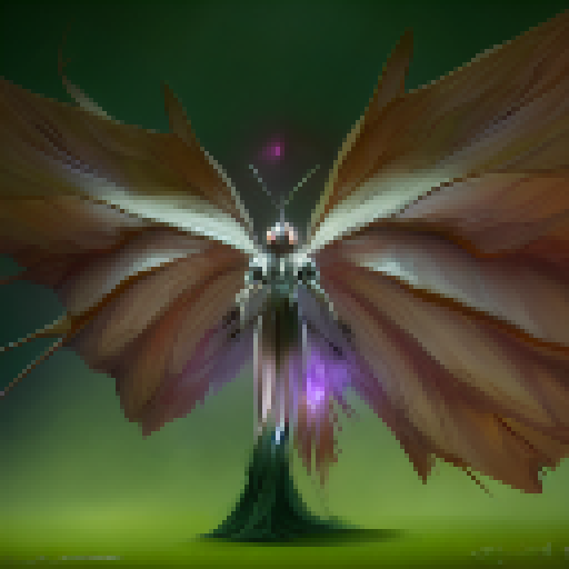 Mothwoman, a large white creature in a long white gown with piercing red eyes that seem to glow in the dark, hypnotic wings, and hauntingly beautiful face, found in the forest with an emphasis on Fantasy RPG art style.