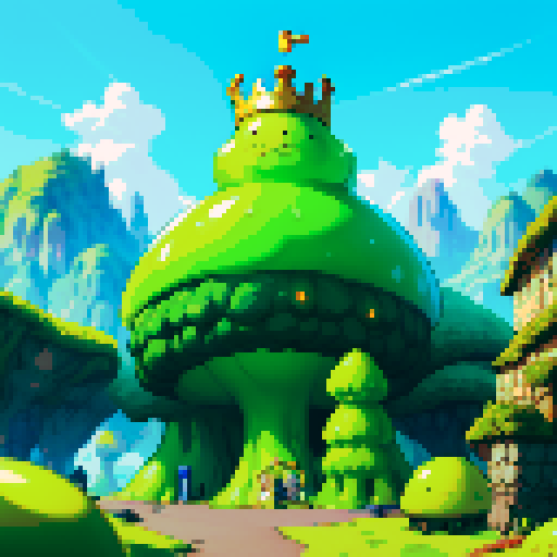 giant slime wearing crown