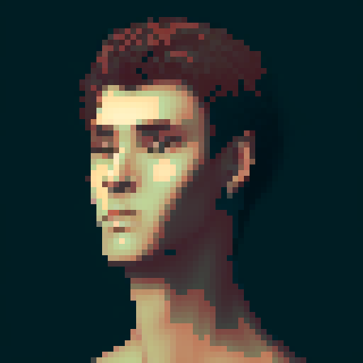 Concept drawing, male character, realistic, 16 colors, adventure