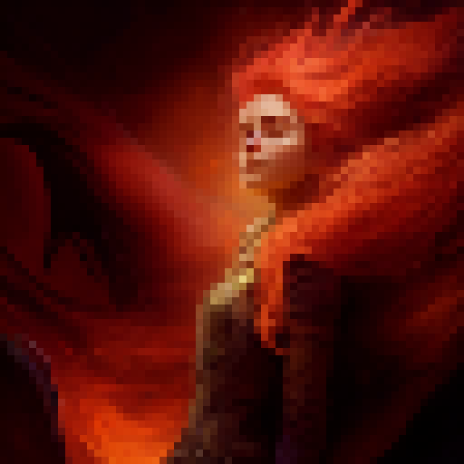 "Fiery-haired adventurer sprawled on a plush bed with a dragon-embroidered duvet, surrounded by magical weapons and spell books, ready to embark on a perilous quest in a whimsical world of mythical creatures."