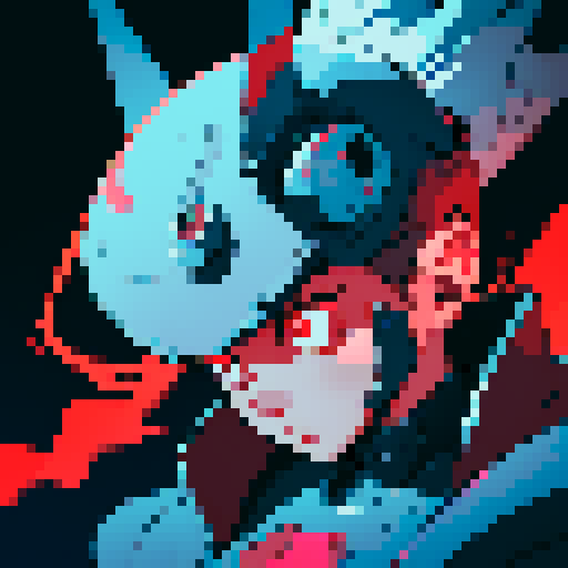 robot head, square-shaped with rounded edges, metallic silver color, glowing red eyes, wires and circuits visible, retro pixel art style, low resolution, limited color palette, jagged edges, sharp corners