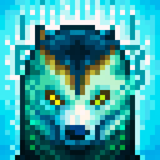 wolf avatar, portrait, glowing eyes, clear outline