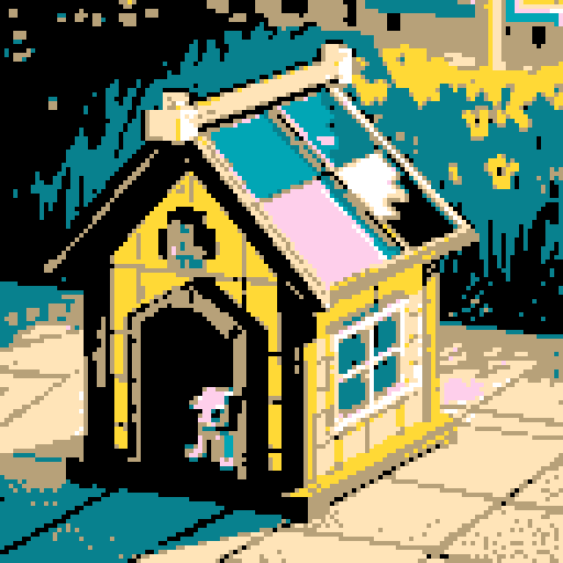 stained glass dog house