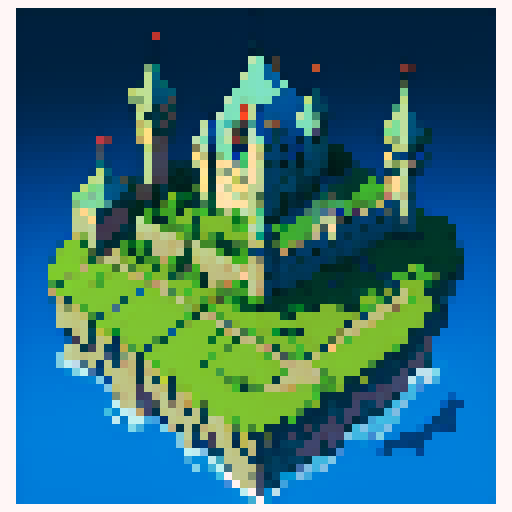 Anime warrior on an adventure with a castle in the backgroun. 