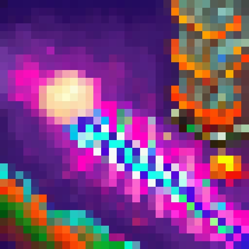 Shiv, a skilled artist, paints a vibrant, 32x32 pixel cityscape at night, featuring towering skyscrapers, neon lights, bustling traffic, and a full moon casting a ghostly glow over everything.