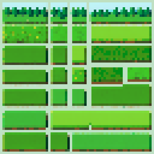 generate 9 tiles that can be combined together to create a map, make them grass