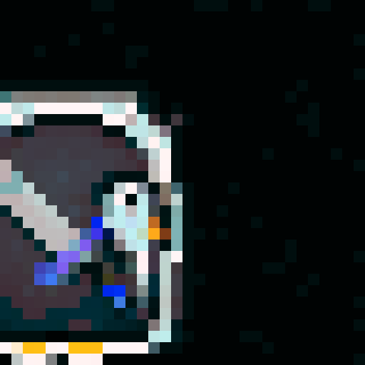 penguin standing facing right holding sword