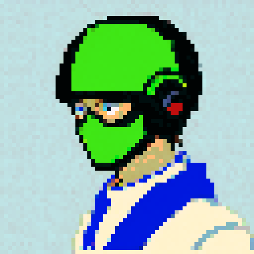 Male Pilot with helmet covering face. Anime style 