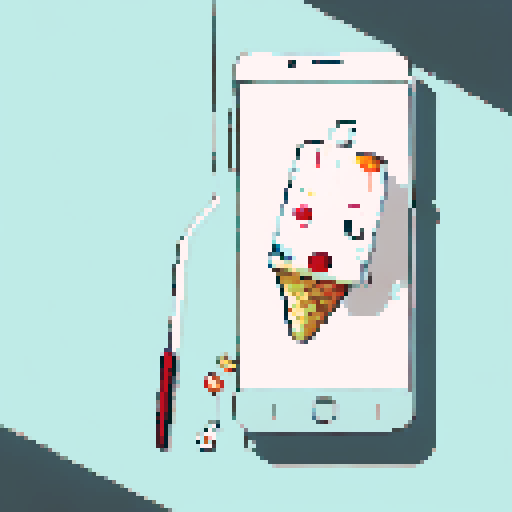 Ice cream cone with a happy face