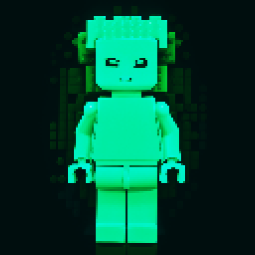 colorful pixel lego blocks arranged in a playful, vibrant composition, showcasing the intricate details and vibrant colors of pixel art in the sRGB color space