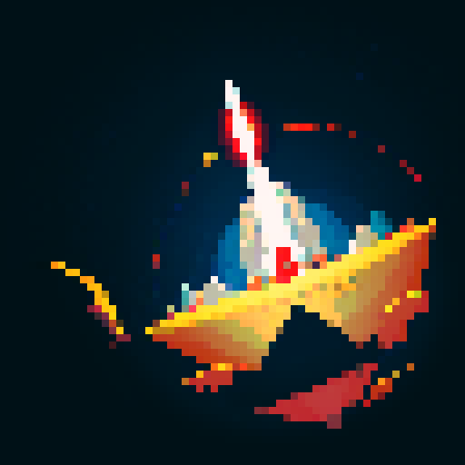 A rocket ship breaking escape velocity from atmosphere