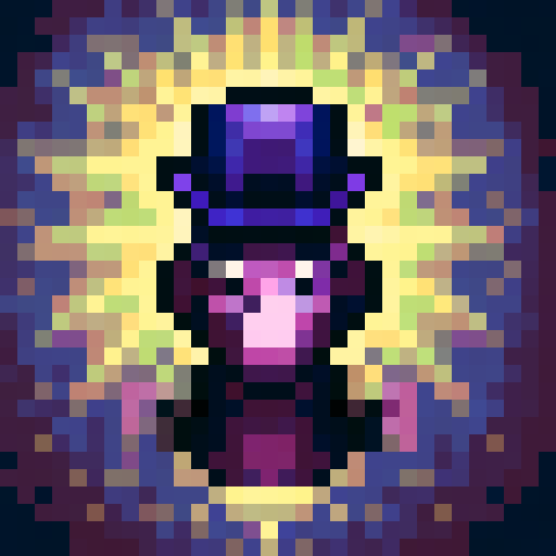 pixel art llama with black bowler hat, game icon, 32x32 pixel art, sRGB, skill art, close up, portrait, vibrant colors, intricate details, expressive eyes, confident posture, stylized fur, dramatic lighting