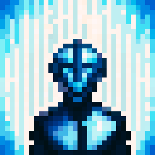 yellow armour, game icon, 32x32 pixel art, sRGB, skill art, close up, portrait, shining, intricate details, reflective surfaces, metallic texture, glowing accents, dynamic lighting, embossed patterns, sharp edges, vibrant colors, glossy finish