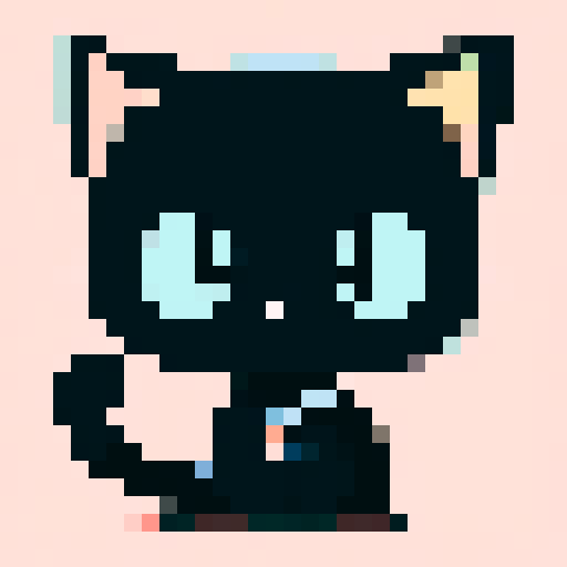 Cat,  expressive eyes, whiskers, paws, tail, retro video game style, 8-bit graphics, nostalgic vibes, low-resolution, sRGB color palette, detailed pixel art, lively and energetic, pixel sprites, iconic feline charm, whimsical atmosphere
