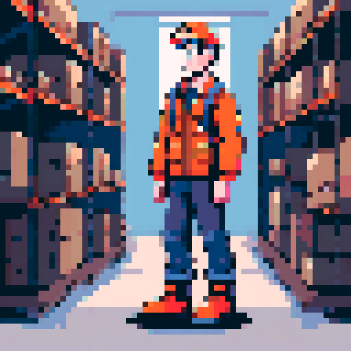 A young warehouse worker of Amazon Germany standing 