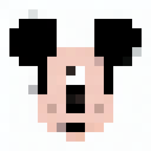 mickey mouse smoking a joint, purple sunglasses with black lenses, game icon, 16x16, pixel art, close up, portrait