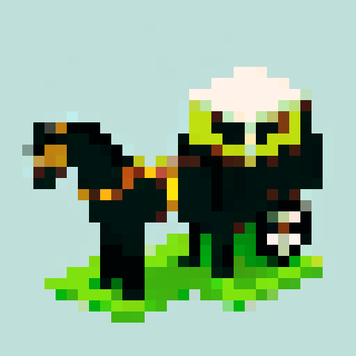 horse drawn carriage, black outlines, orthogonal camera, top-down view, simple pixel art, plain background, square platform