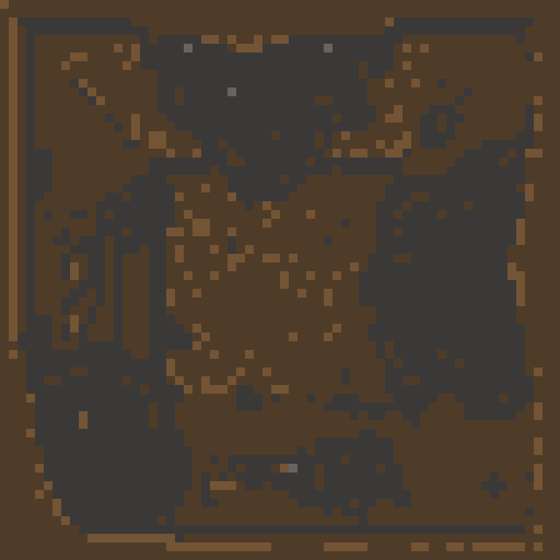 broken home, destroyed, abandoned, top down view, pixelated, pixel art scenery