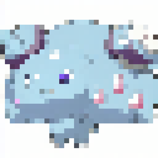 Wooper, with arms, in Pokemon Black and White style, stands in a tranquil, forest clearing with a babbling brook, surrounded by vibrant, blooming flowers.