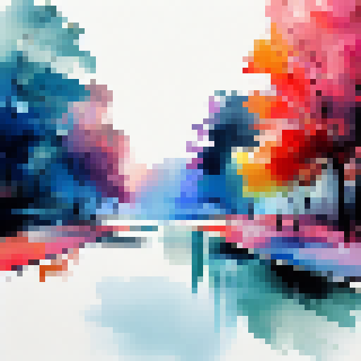 uneven colorful brush stroke shapes