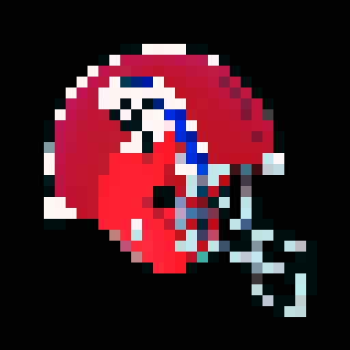WFL world football league american pro football helmet, NFL, flat, facing right, 32 x 32 pixel art, retro, icon, colorful