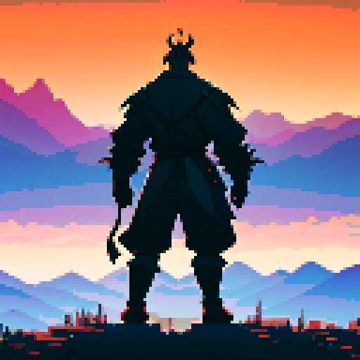 evil monster rising in the horizon