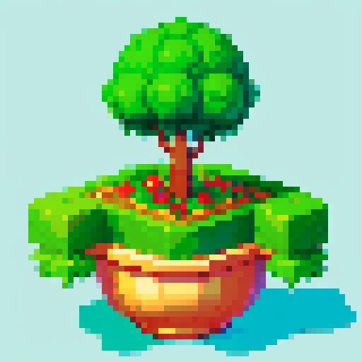 a topiary plant isometric asset in a decorative pot from an art nouveau garden