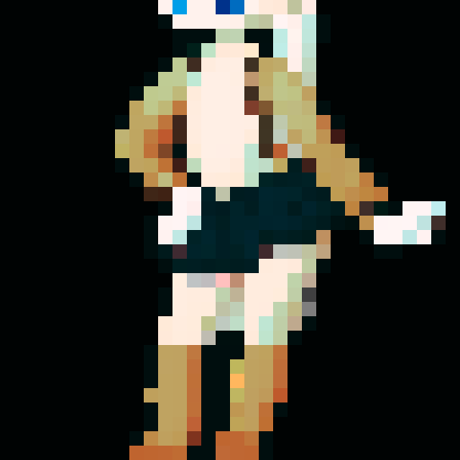 A character sprite in the style of RPG Maker MV of a rabbit furry