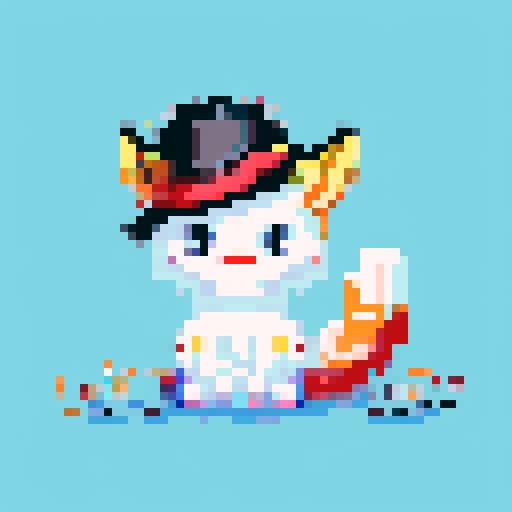 Colorful, vibrant, pixelated hat with intricate stitching and a playful pattern reminiscent of retro video games