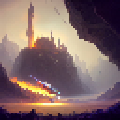 Medieval, mythical, and epic.

        King Arthur, wielding Excalibur, charges towards a fire-breathing dragon amidst a sprawling green landscape with a castle in the background, all depicted in a grand and detailed medieval style.