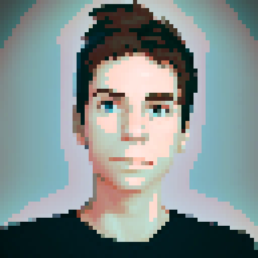 Cartoonish pixel art profile picture