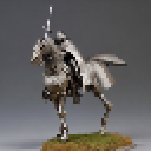 Medieval knight with two handed sword